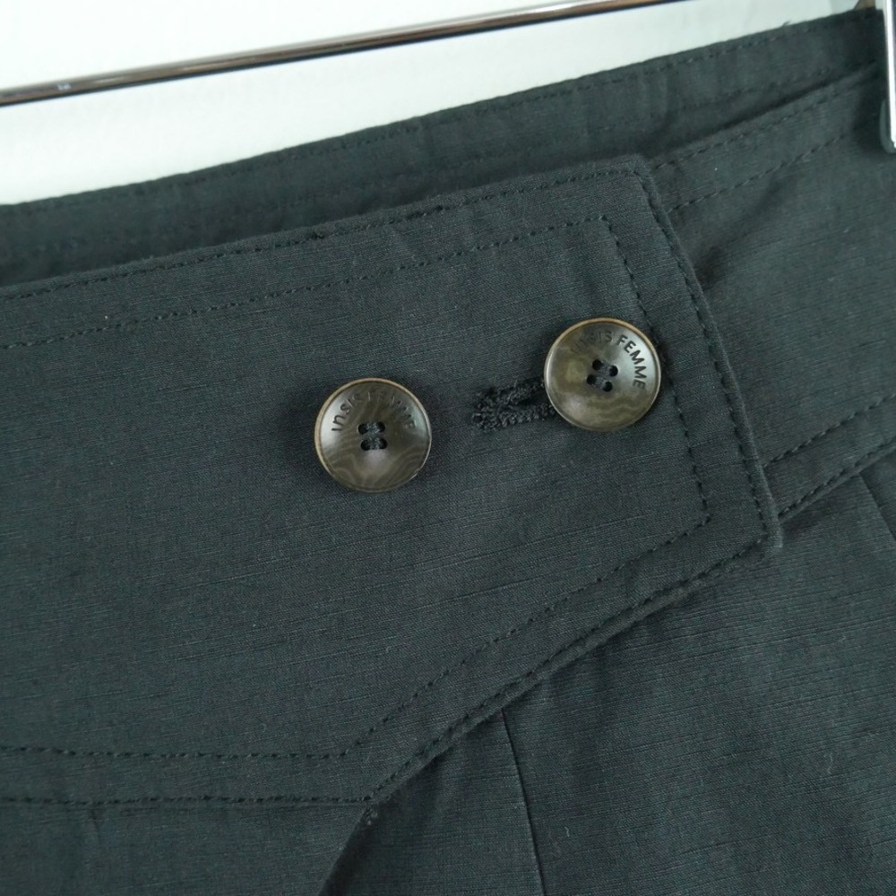 INSIS FEMME Asymmetric Cotton Linen Pants Black Wide Leg Large NEW Avant Garde - Picture 5 of 11